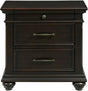 Elements International Slater 3 Drawer Nightstand with USB Port in Black image