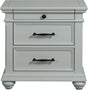 Elements International Slater 3 Drawer Nightstand with USB Port in Grey image