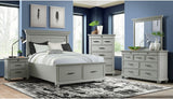 Elements International Slater Queen Storage Bed in Grey