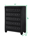 Galaxy Home Sophia Crystal Chest in Black