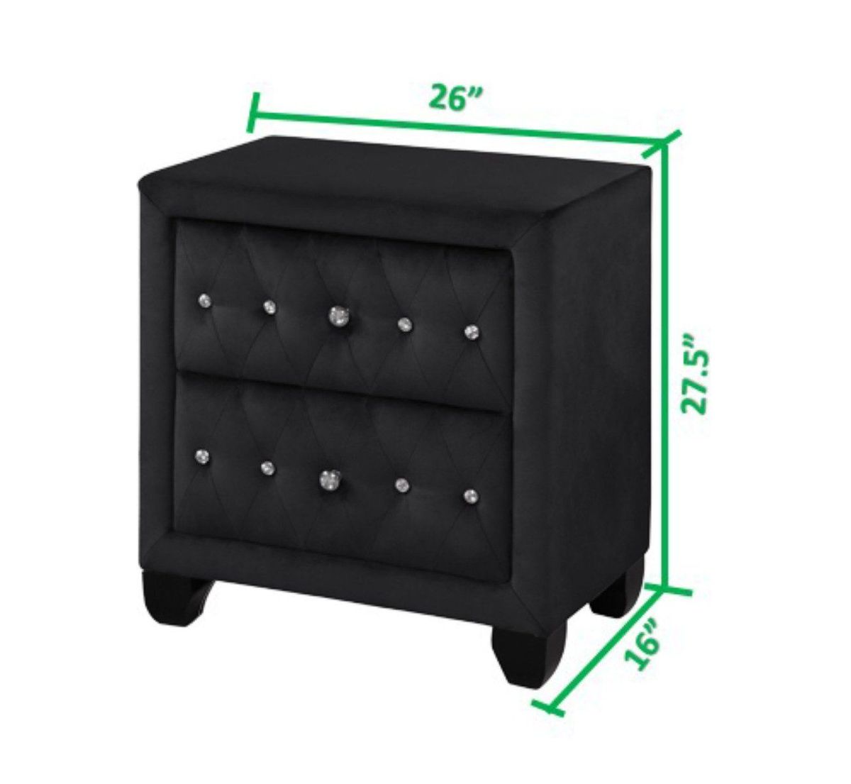 Galaxy Home Sophia Nightstand Black