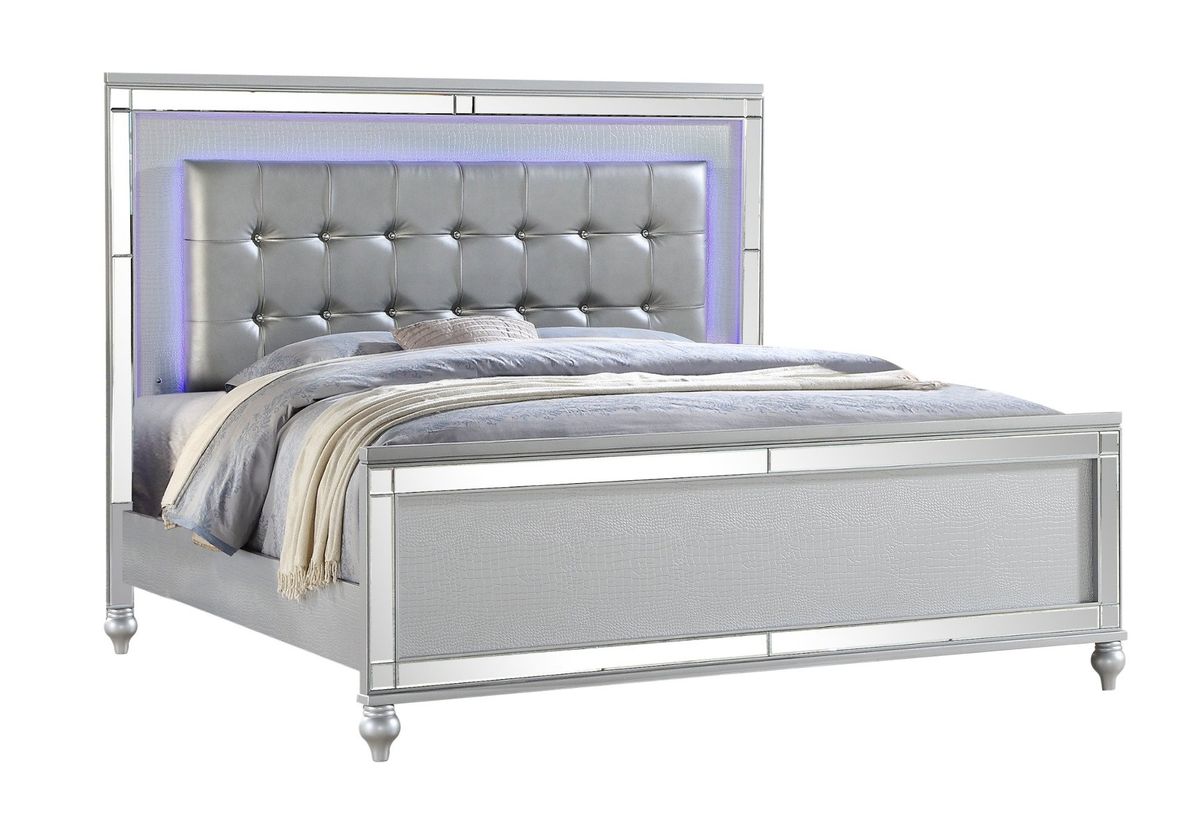 Galaxy Home Sterling Queen Bed in Silver