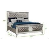 Galaxy Home Symphony King Bed in Silver