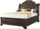 Elements International Tabasco Queen Storage Bed in NC Cherry Lacquer image