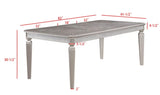 Crown Mark Klina Glam Dining Table in Light Gray
