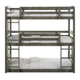 Elements International Trey Twin Over Twin Over Twin Bunk Bed in Wire Brushed Grey image