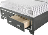 Elements International Titanium King Storage Bed in Gray