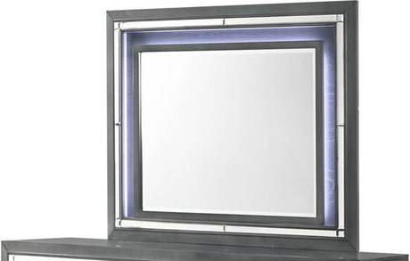 Elements International Titanium Mirror with LED Light in Gray image