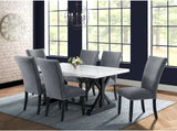 Elements International Tuscany Dining Table in Black/White