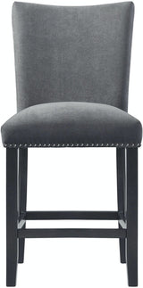 Elements International Tuscany Counter Height Side Chair (Set of 2) in Black/White