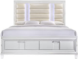 Elements International Twenty Nine King Platform Storage Bed in White image