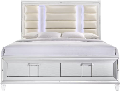 Elements International Twenty Nine King Platform Storage Bed in White image