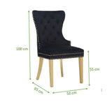 Galaxy Home Simba Gold Legs Dining Chair (Set of 2) in Black