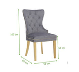 Galaxy Home Simba Gold Legs Dining Chair (Set of 2) in Grey