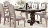 Crown Mark Kiera Double Pedestal Dining Table in Rich Brown