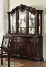 Crown Mark Kiera Buffet with Hutch in Rich Brown