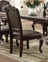 Crown Mark Kiera Dining Side Chair in Rich Brown (Set of 2)