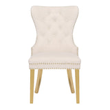 Galaxy Home Simba Gold Legs Dining Chair (Set of 2) in Beige