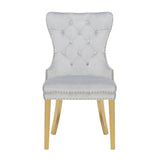 Galaxy Home Simba Gold Legs Dining Chair (Set of 2) in Silver