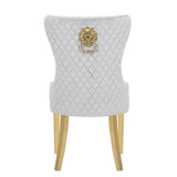 Galaxy Home Simba Gold Legs Dining Chair (Set of 2) in Silver