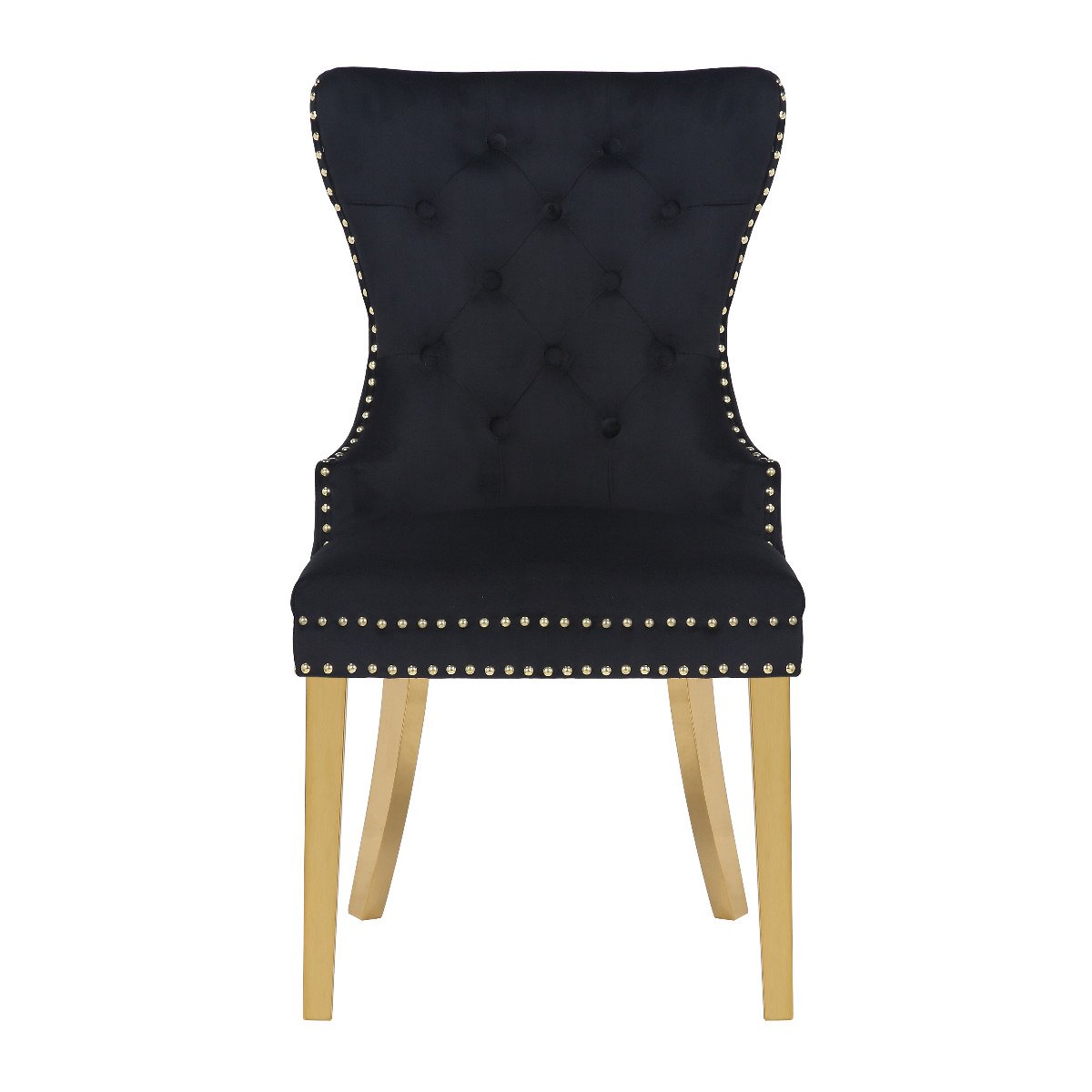 Galaxy Home Simba Gold Legs Dining Chair (Set of 2) in Black