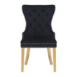 Galaxy Home Simba Gold Legs Dining Chair (Set of 2) in Black