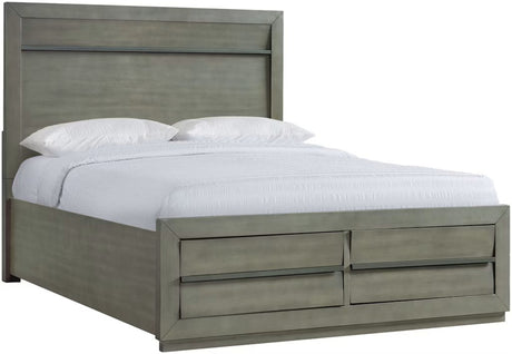 Elements International Zig King Storage Bed in Grey B.25263.QSB image