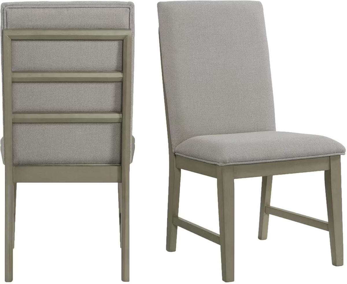 Elements International Zig Fabric Back Side Chair (Set of 2) in Grey image