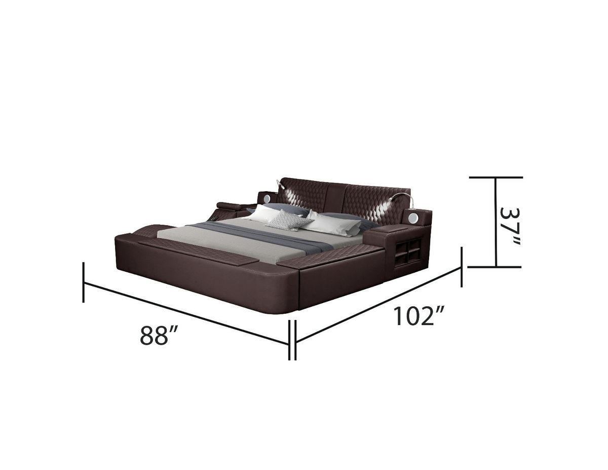 Galaxy Home Zoya Modern Style Queen Bed in Brown